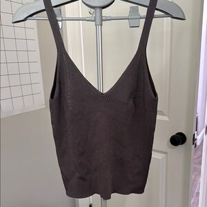 PINQUE charcoal Brown Fitted Sleeveless Camisole